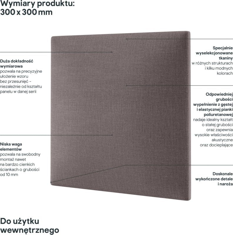 Stegu Mollis F20 polstret vægpanel kvadrat 30 x 30 cm grå