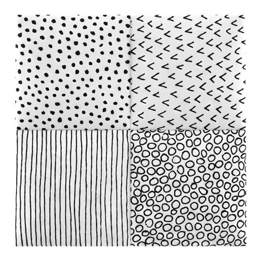 Polstret vægpanel Stegu Mollis kvadratisk 30 x 30 cm hvid-sort 8 stk.
