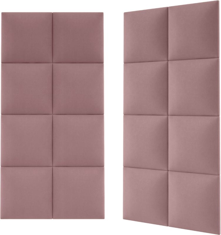 Polstret vægpanel Stegu Mollis kvadrat 30 x 30 cm støvet rosa