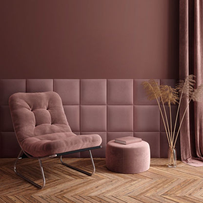 Polstret vægpanel Stegu Mollis kvadrat 30 x 30 cm støvet rosa