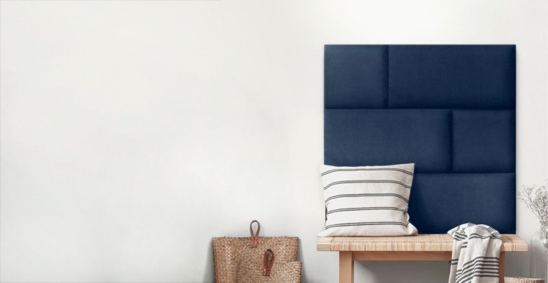 Polstret vægpanel Stegu Mollis kvadrat 30 x 30 cm mørkeblå