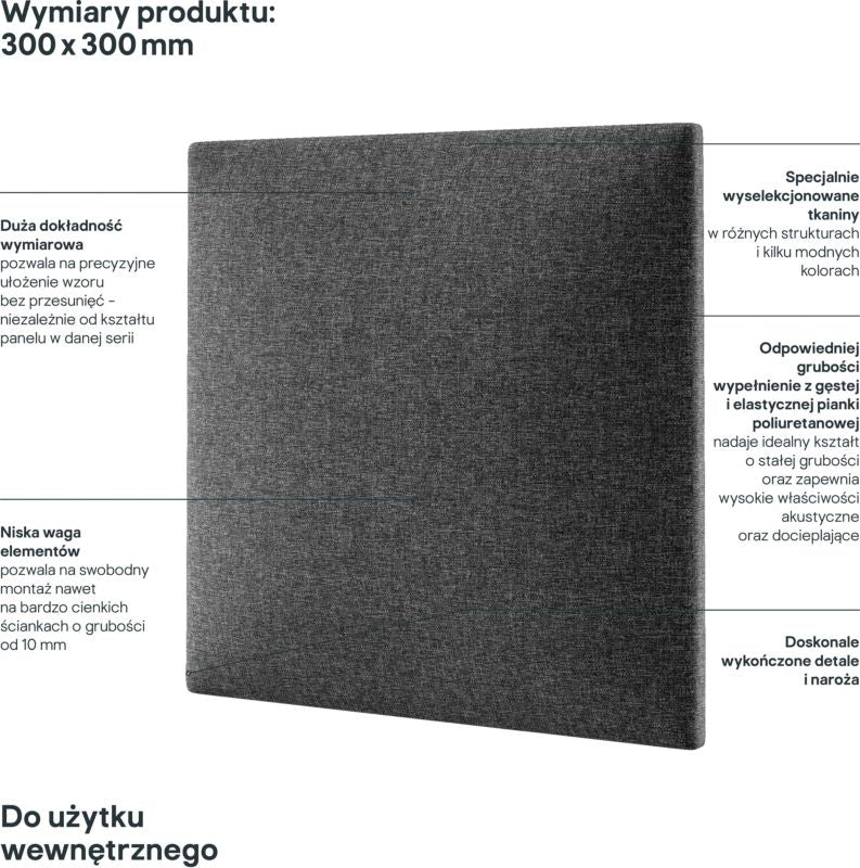 Stegu Mollis polstret vægpanel kvadrat 30 x 30 cm mørkegrå