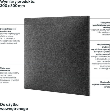 Stegu Mollis polstret vægpanel kvadrat 30 x 30 cm mørkegrå
