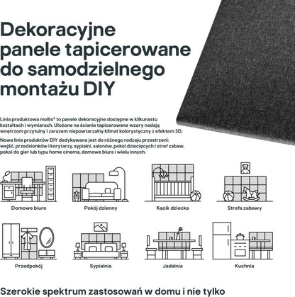 Stegu Mollis polstret vægpanel kvadrat 30 x 30 cm mørkegrå