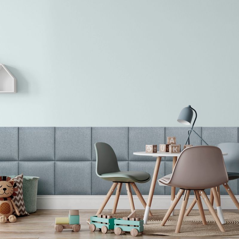 Stegu Mollis polstret vægpanel kvadrat 30 x 30 cm lys blå