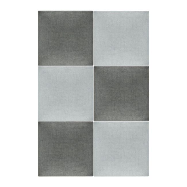 Polstret vægpanel Stegu Mollis kvadrat 30 x 30 cm sølv