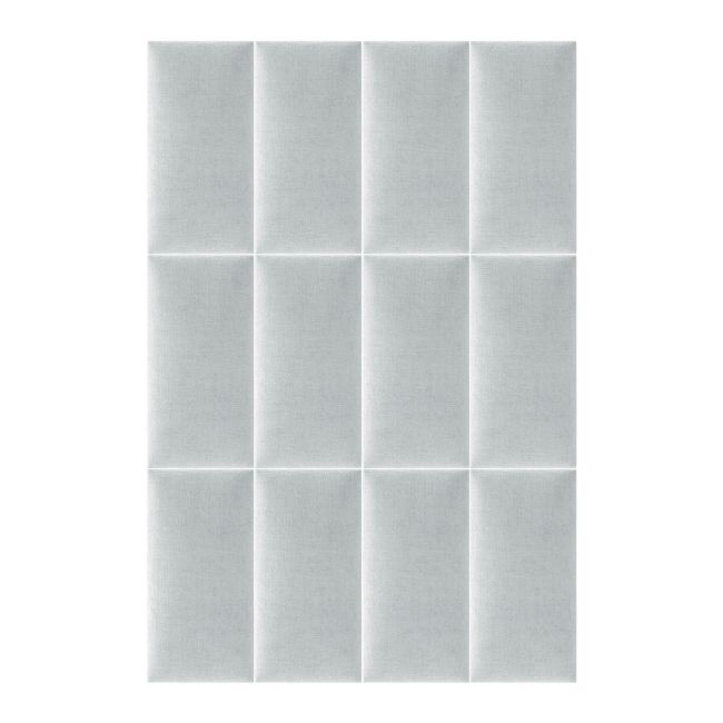 Polstret vægpanel Stegu Mollis rektangel 30 x 15 cm sølv