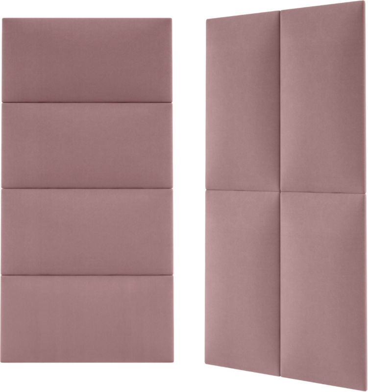 Polstret vægpanel Stegu Mollis rektangulær 60 x 30 cm støvet rosa