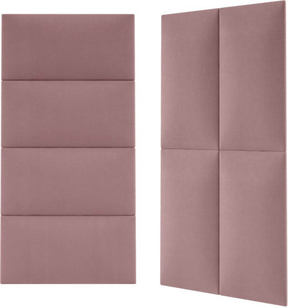 Polstret vægpanel Stegu Mollis rektangulær 60 x 30 cm støvet rosa
