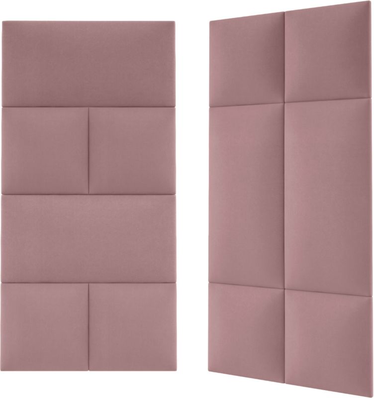 Polstret vægpanel Stegu Mollis rektangulær 60 x 30 cm støvet rosa