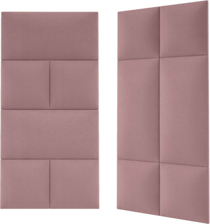 Polstret vægpanel Stegu Mollis rektangulær 60 x 30 cm støvet rosa