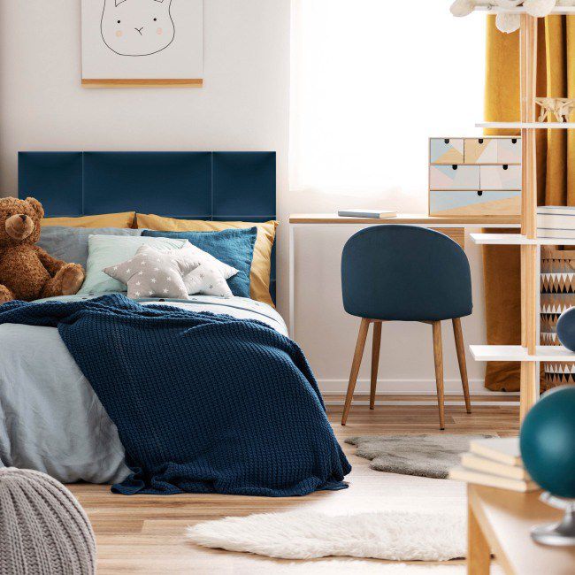 Polstret vægpanel Stegu Mollis rektangulær 60 x 30 cm mørkeblå
