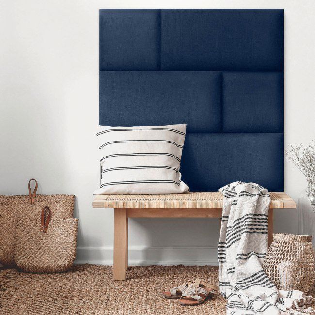 Polstret vægpanel Stegu Mollis rektangulær 60 x 30 cm mørkeblå