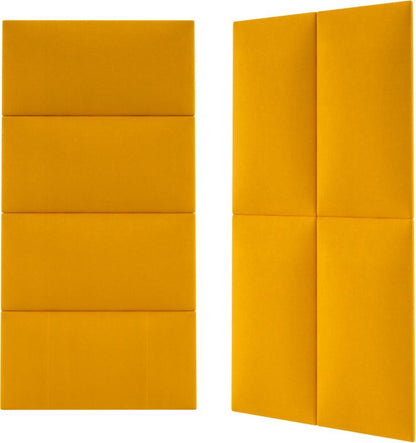 Polstret vægpanel Stegu Mollis rektangel 60 x 30 cm gul