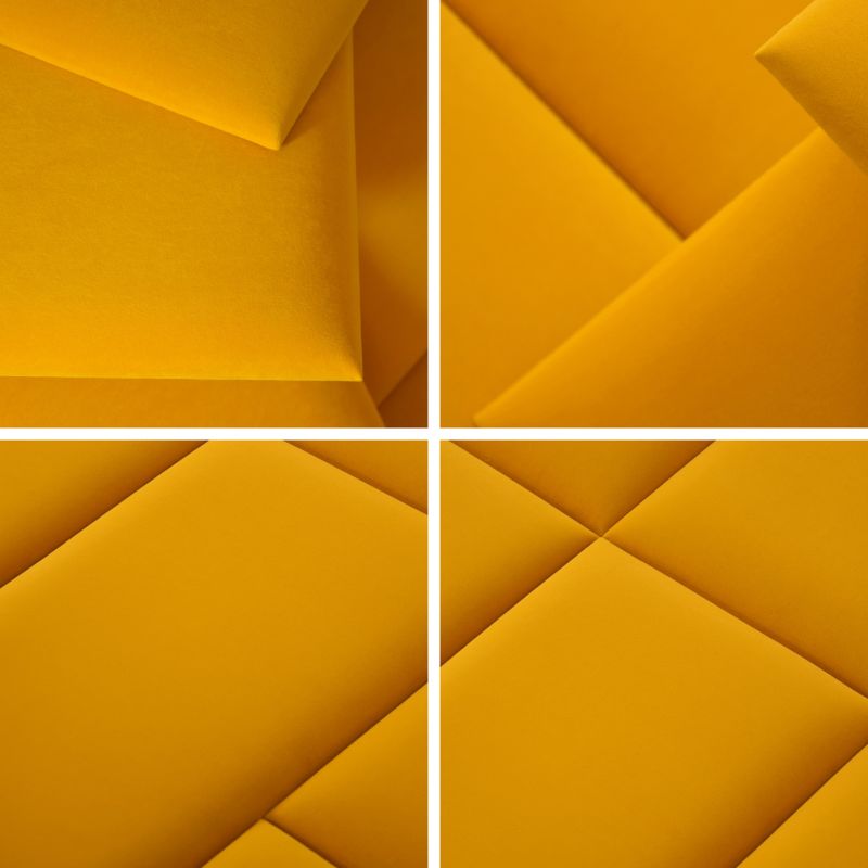 Polstret vægpanel Stegu Mollis rektangel 60 x 30 cm gul
