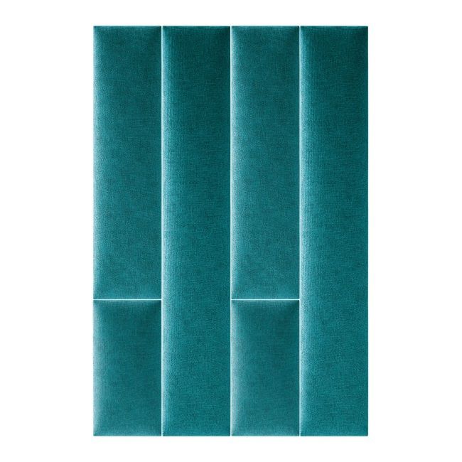 Polstret vægpanel Stegu Mollis rektangulær 90 x 15 cm turkis