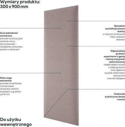 Stegu Mollis polstret vægpanel rektangulær 90 x 30 cm beige