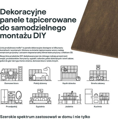 Stegu Mollis polstret vægpanel rektangulær 90 x 30 cm mørkebrun