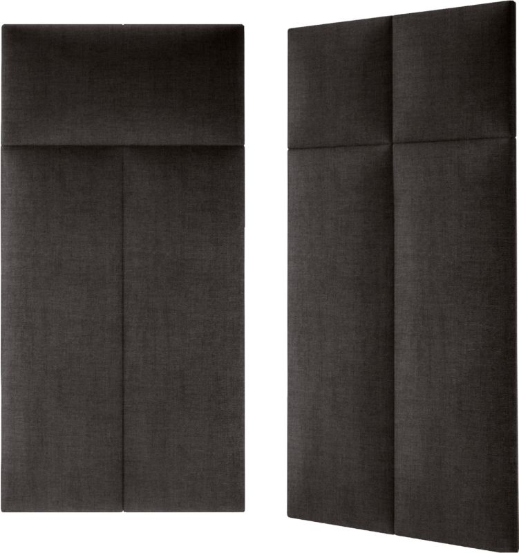 Polstret vægpanel Stegu Mollis rektangel 90 x 30 cm grafitgrå