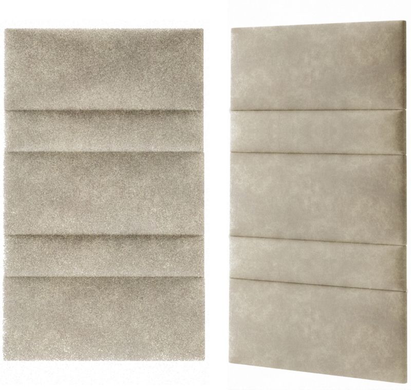 Polstret vægpanel Stegu Mollis rektangulær 90 x 30 cm lys brun