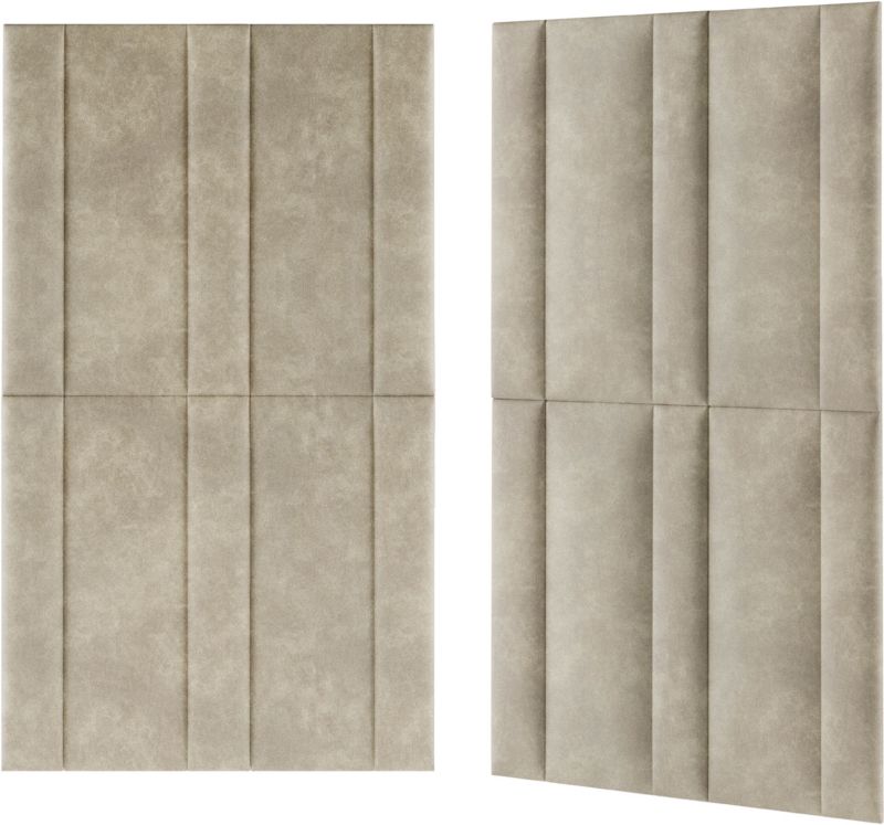 Polstret vægpanel Stegu Mollis rektangulær 90 x 30 cm lys brun