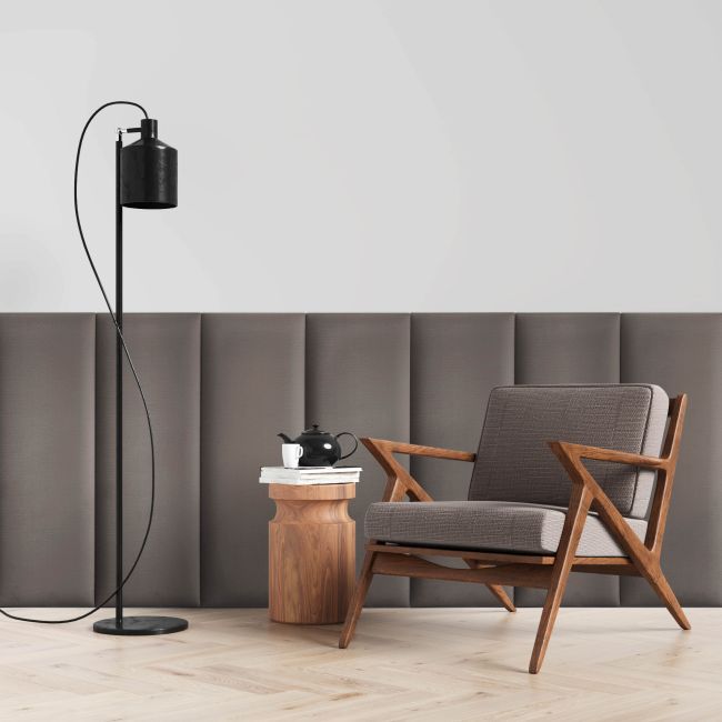 Polstret vægpanel Stegu Mollis rektangulær 90 x 30 cm grå
