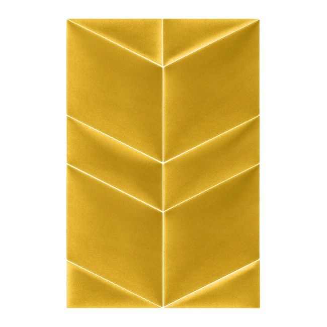 Polstret vægpanel Stegu Mollis parallelogram 15 x 30 cm gul L