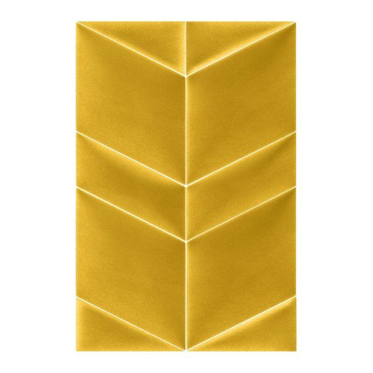 Polstret vægpanel Stegu Mollis parallelogram 15 x 30 cm gul L