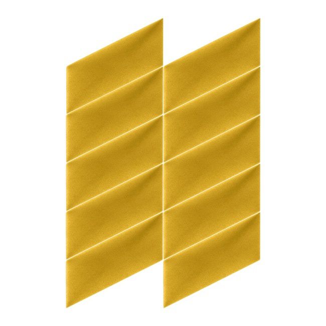 Polstret vægpanel Stegu Mollis parallelogram 15 x 30 cm gul L