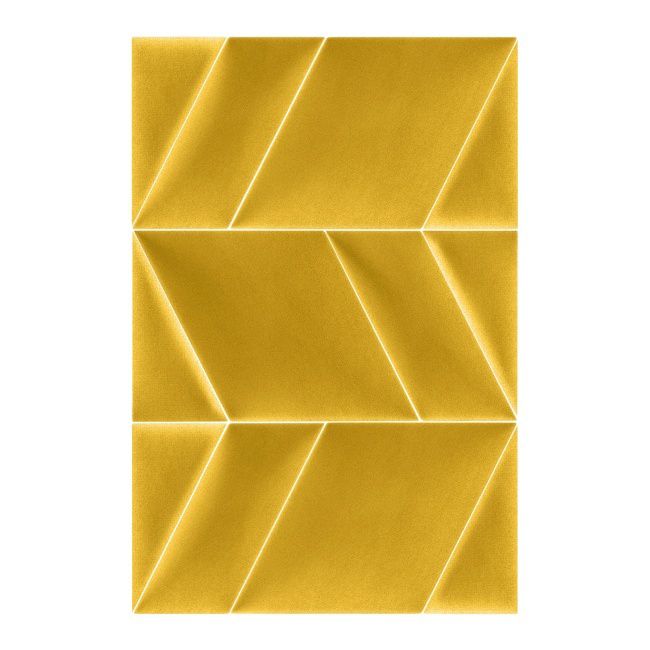 Polstret vægpanel Stegu Mollis parallelogram 15 x 30 cm gul L