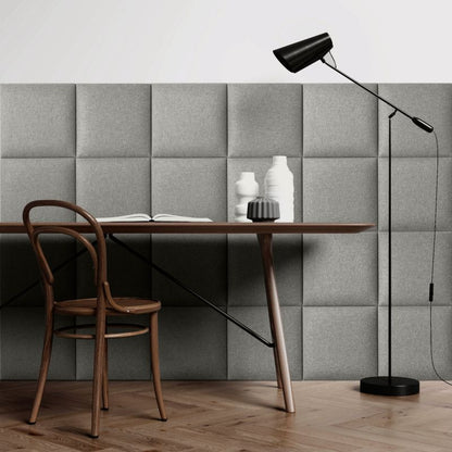 Polstret vægpanel Stegu Mollis SO11 kvadrat 30 x 30 cm grå