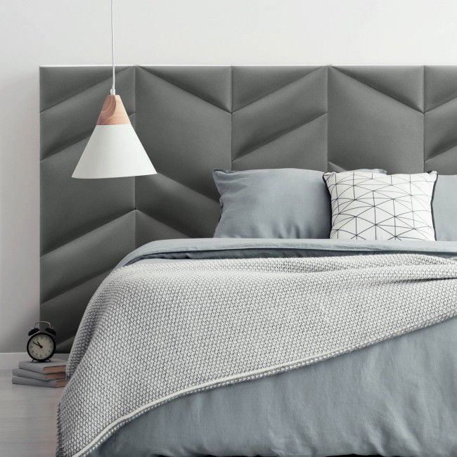 Polstret vægpanel Stegu Mollis trekanter 15 x 30 cm mørkegrå P 2 stk.