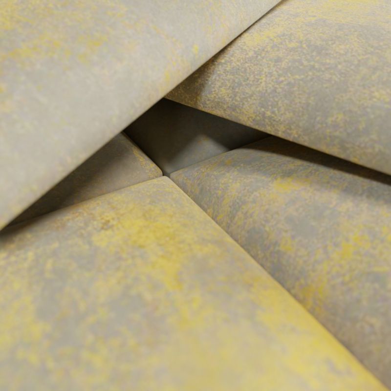 Polstret vægpanel Stegu Print 60 x 30 cm guld sten