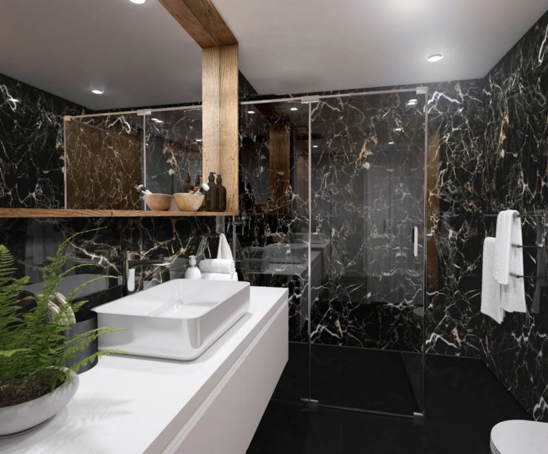 SPC vinyl vægpanel Marble Fuego 30 x 60 cm 2,34 m²