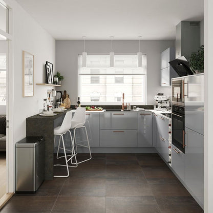 Bagpanel til køkkenø GoodHome Alisma 89 x 200 cm grå højglans