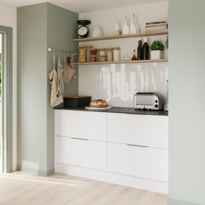 Bagpanel til køkkenø GoodHome Balsamita 89 x 200 cm mat hvid