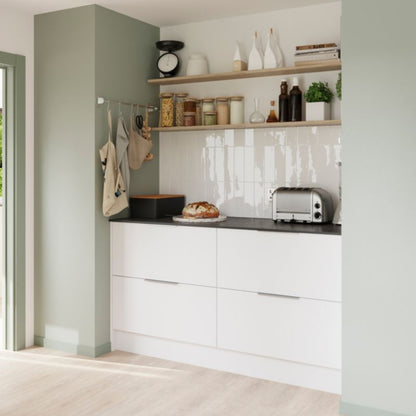 Bagpanel til køkkenø GoodHome Balsamita 89 x 200 cm mat hvid