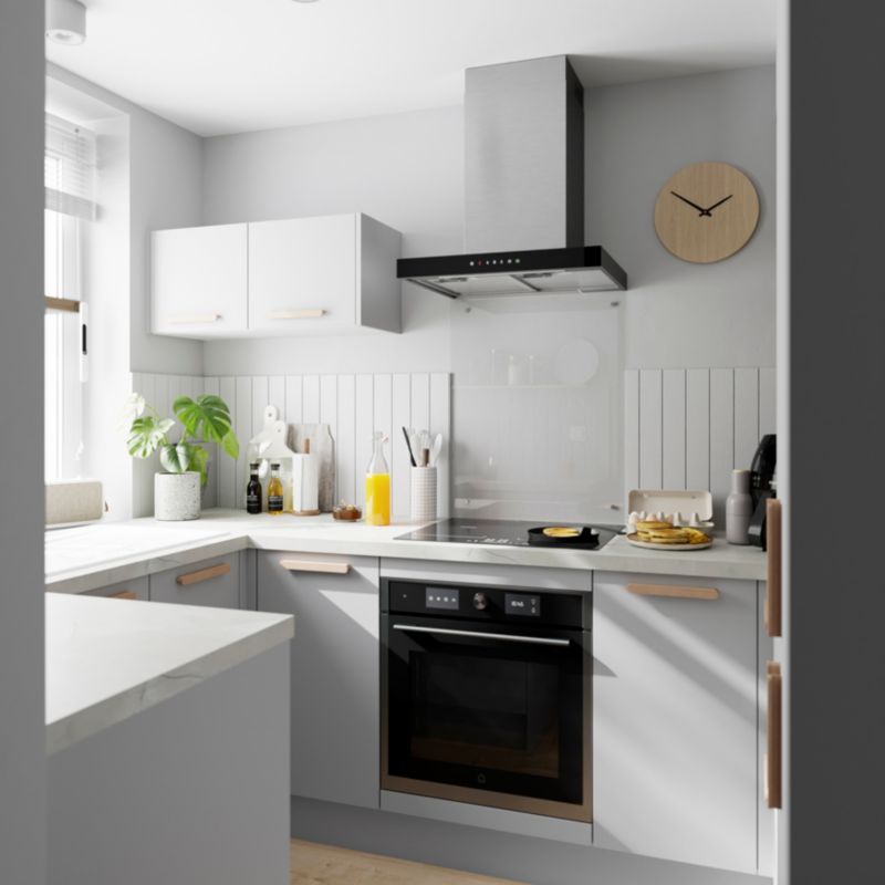 Bagpanel til køkkenø GoodHome Balsamita 89 x 200 cm mat-grå