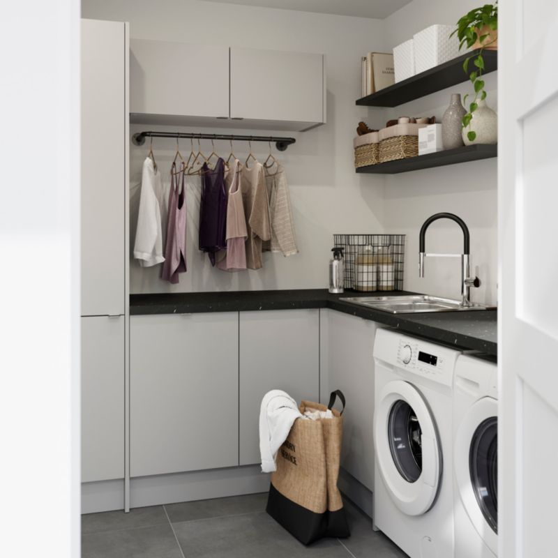 Bagpanel til køkkenø GoodHome Balsamita 89 x 200 cm mat-grå