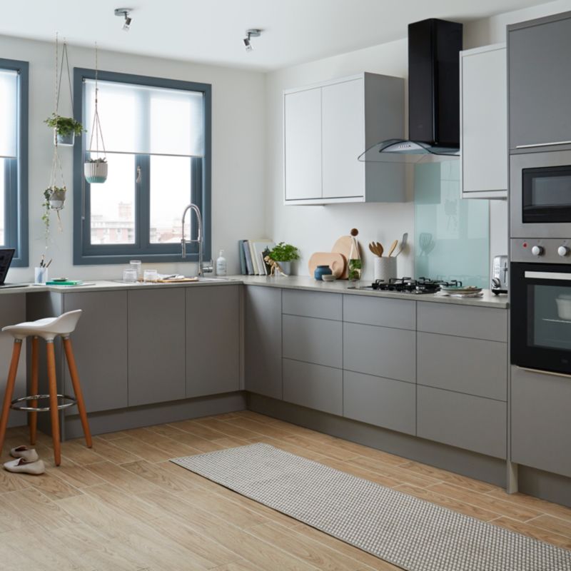Bagpanel til køkkenø GoodHome Balsamita 89 x 200 cm mat-grå