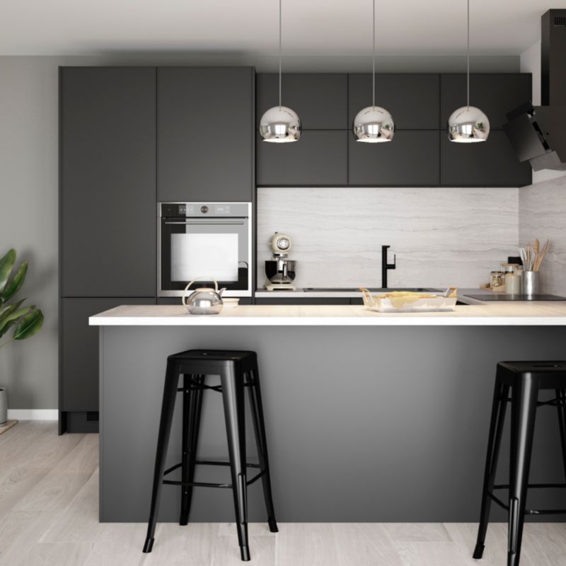 Bagpanel til køkkenø GoodHome Pasilla 89 x 200 cm mat-sort