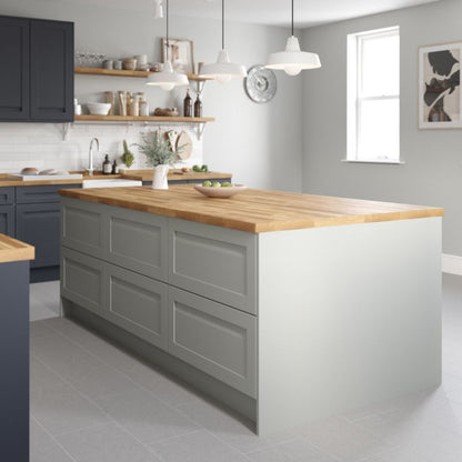 Bagpanel til køkkenø GoodHome Stevia 200 x 89 cm blå mat