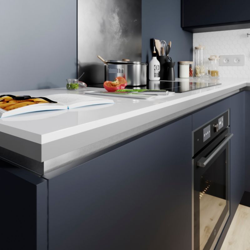 Bagpanel til køkkenø GoodHome Stevia 200 x 89 cm blå mat