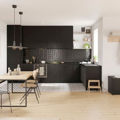 Bagpanel til køkkenø GoodHome Stevia 89 x 200 cm mat sort