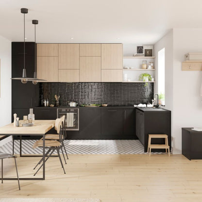 Bagpanel til køkkenø GoodHome Stevia 89 x 200 cm mat sort
