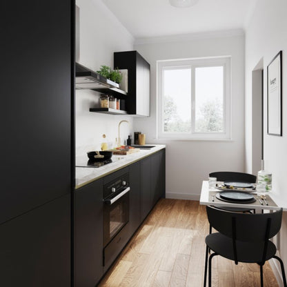 Bagpanel til køkkenø GoodHome Stevia 89 x 200 cm mat sort