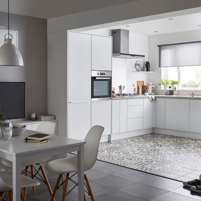 Bagpanel til køkkenø GoodHome Stevia / Garcinia 89 x 200 cm hvid højglans