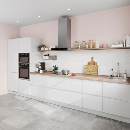 Bagpanel til køkkenø GoodHome Stevia / Garcinia 89 x 200 cm hvid højglans