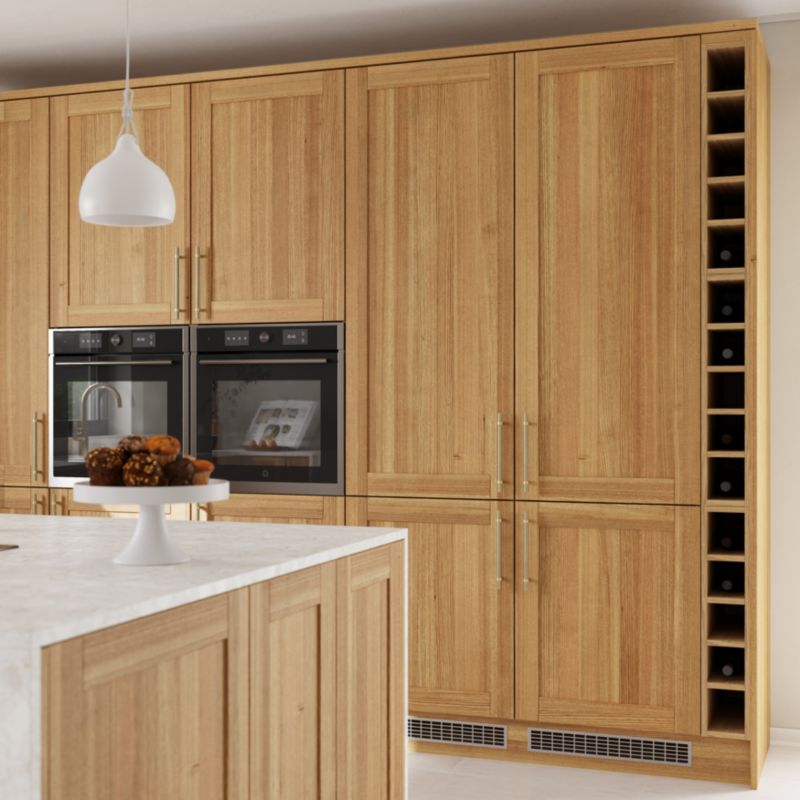 Bagpanel til køkkenø GoodHome Verbena 89 x 200 cm i naturlig egetræ