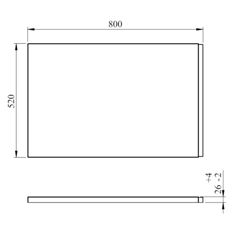 Endepanel til badekar 80 cm